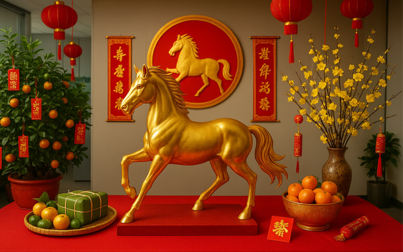 trang trí tết văn phòng công ty