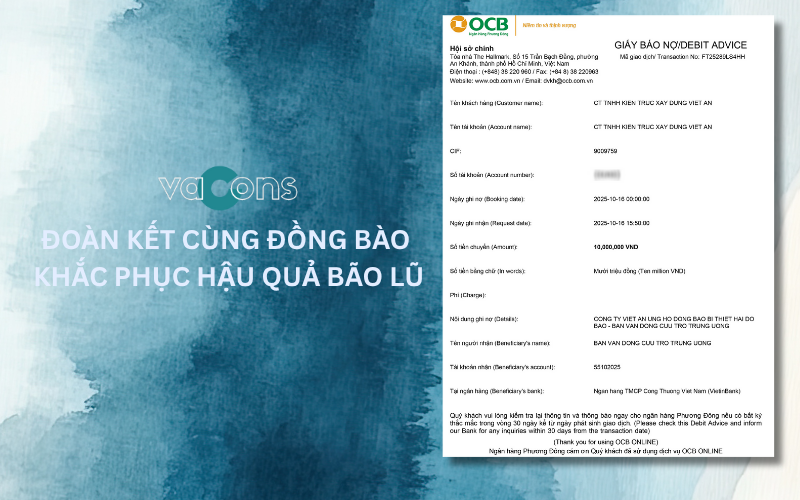 Vacons Đoàn Kết Cùng Đồng Bào Khắc Phục Hậu Quả Khi Bão Lũ 2025