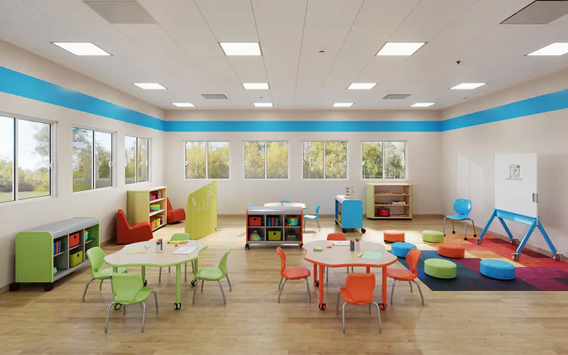 thiết kế tông màu trường quốc tế