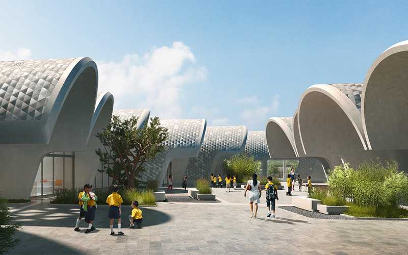 mẫu thiết kế trường tiểu học