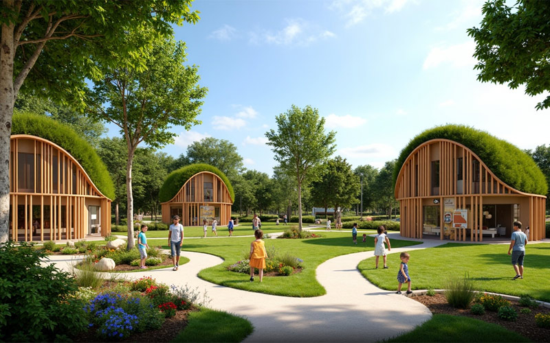 thiết kế sân vườn trường mầm non