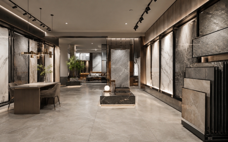 Thi công showroom gạch 