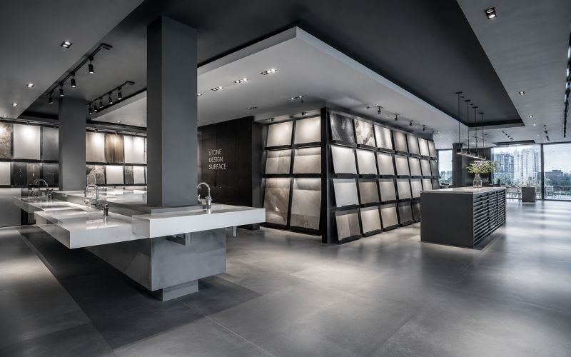 Thi công showroom gạch 