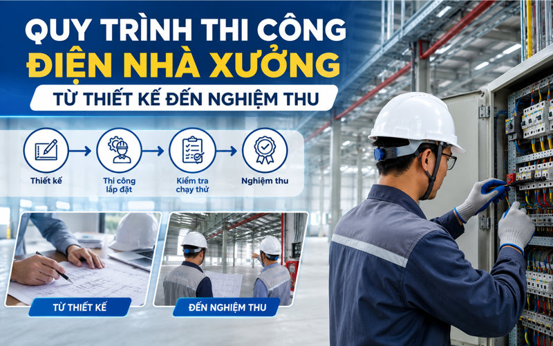 Quy Trình Thi Công Điện Nhà Xưởng Từ Thiết Kế Đến Nghiệm Thu