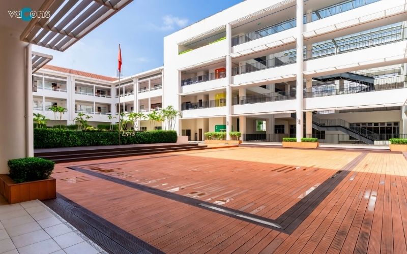 khuôn viên trường mầm non đẹp