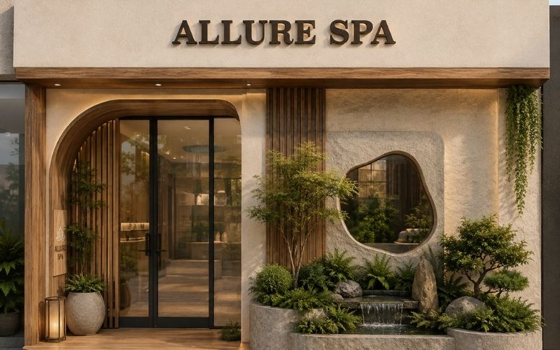 thiết kế mặt tiền spa đẹp