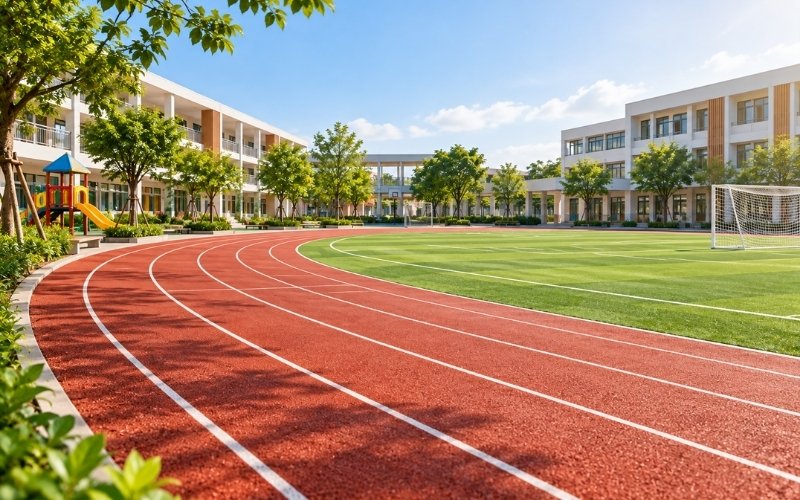 thiết kế đường chạy trường tiểu học
